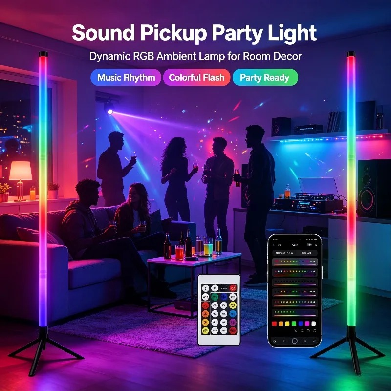 Esports In Gaming - 2개입 120CM RGB 플로어 램프, 사운드