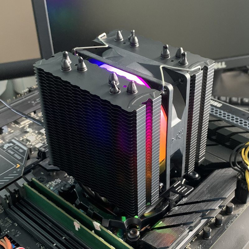 6 히트파이프 CPU 공랭 쿨러 4핀 PWM RGB 블 - Esports Gaming Fan 리뷰 및 가격